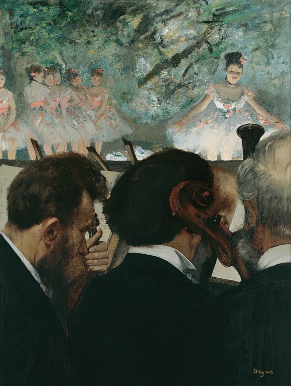 Edgar Degas "Musicians in the Orchestra" (1872).