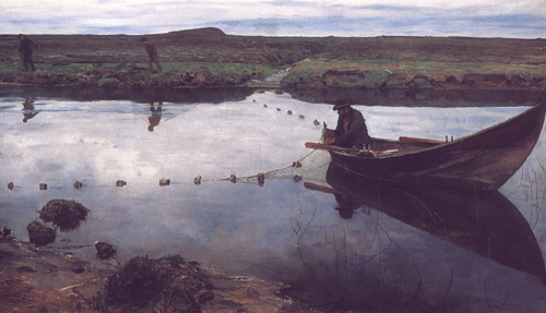 Eilif Peterssen "Laksefiskeren" (1889).