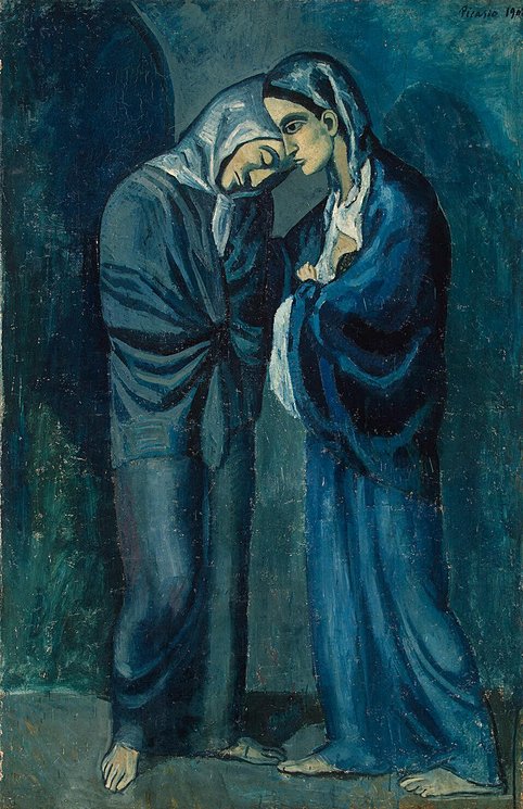 Pablo Picasso "The Visit (Two Sisters)" (1902).